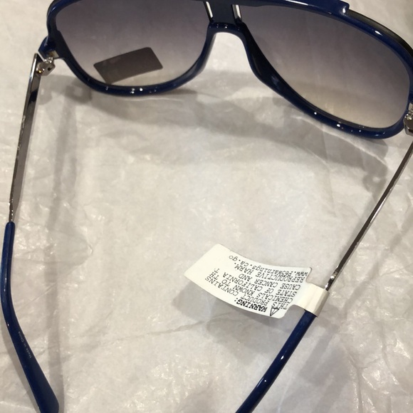 Guess dark blue frame shield style brow‎ bar sunglasses new